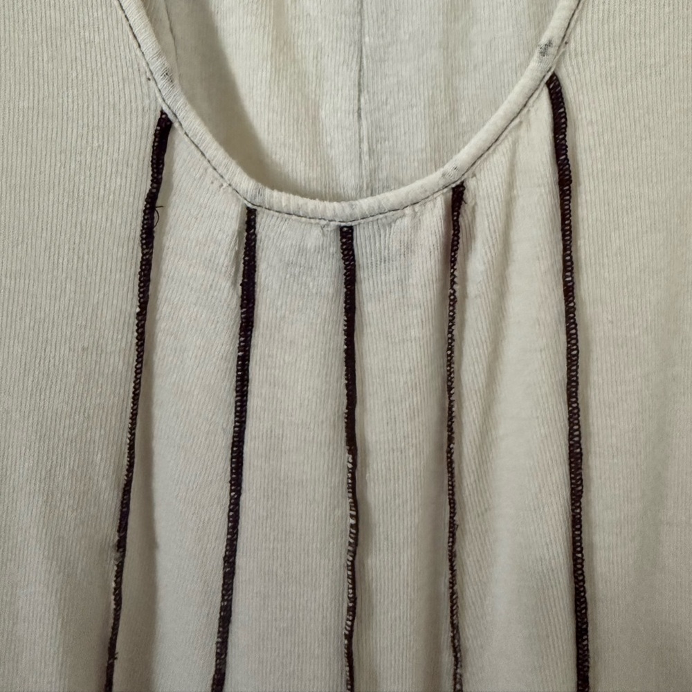 FREE PEOPLE  Corrine bohemian striped Midi Dress - Seed Pearl‎ - Picture 10 of 11